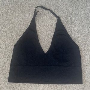 Halter Top Open Back Sports Bra
